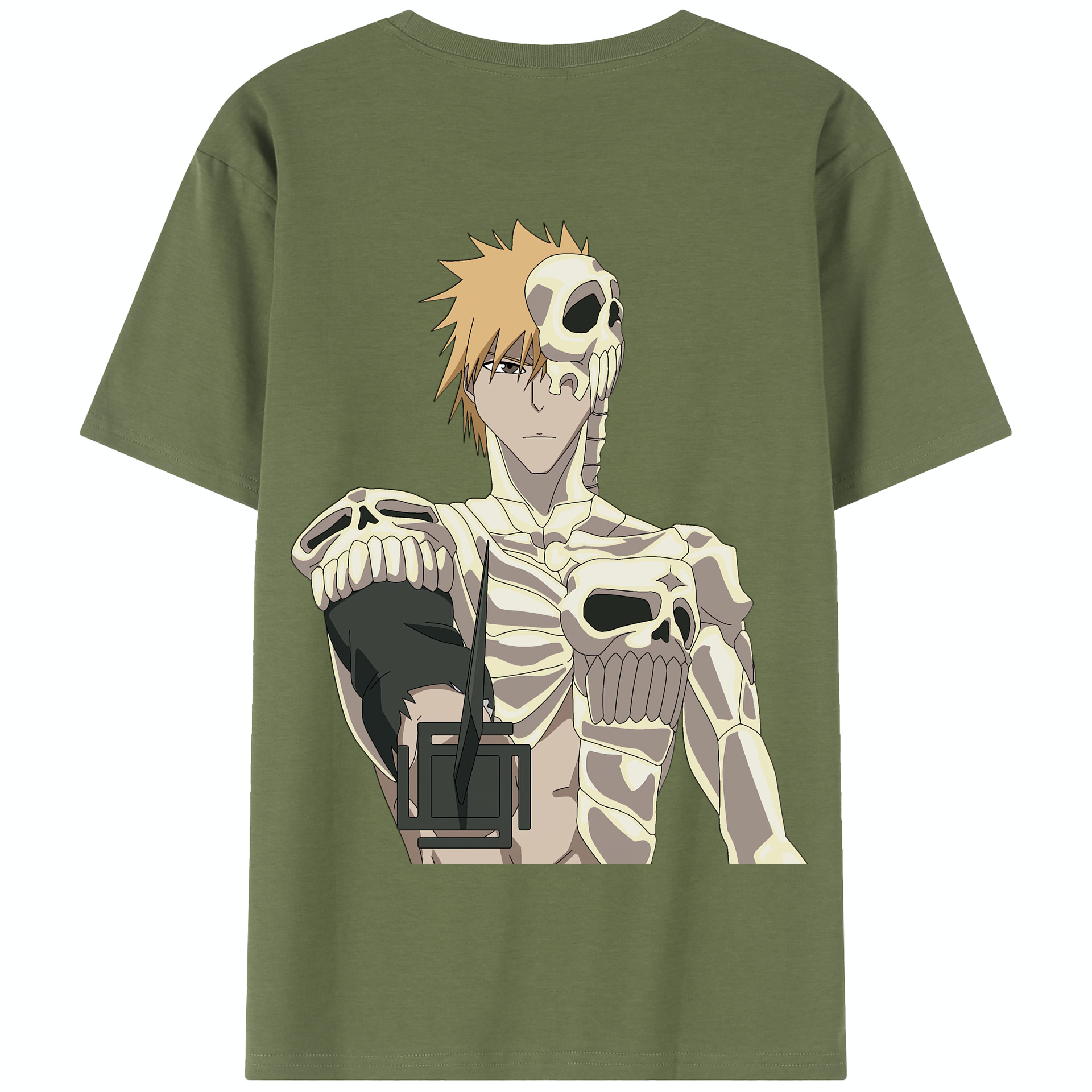 （画像用） ブリーチ 黒崎一護（くろさき いちご）BLEACH Kurosaki Ichigo 綿100％半袖Tシャツ（背面プリント）